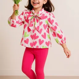 TALES & STORIES Geometric Print Shirt Collar Cotton Top-picture-28