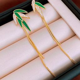 VAGHBHATT Leaf Shaped Drop Earrings-picture-3