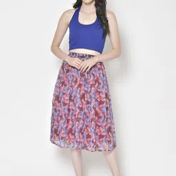 Moda Rapido Printed Flared Midi Skirt image 5