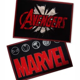 Athom Living 2-Pcs Black & Red Marvel Printed Anti-Skid Doormat image 5