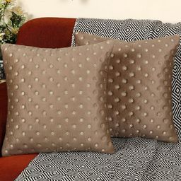 TANLOOMS Set Of 2 Brown Velvet Square Cushion Covers-picture-6