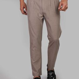 Mast & Harbour Men Mid-Rise Pleated Regular Fit Trousers-picture-18