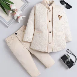 BAESD Boys Embroidered Band Collar Sherwani Set-picture-25