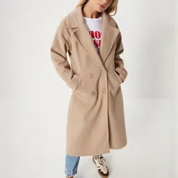 Happiness istanbul Women Wool Acrylic Double Breasted Notched Collar Overcoat-picture-32