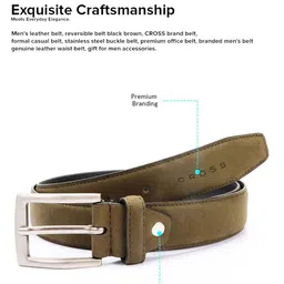 Cross Men Brand Logo Textured Leather Belt image 2