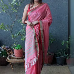 Weaves of Tradition Woven Design Zari Pure Cotton Handloom Narayan Peth Saree-image-53