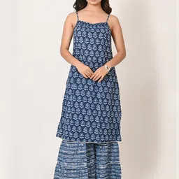 Miss & Chief Floral Printed Regular Pure Cotton Kurta With Sharara-picture-13