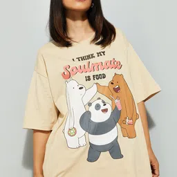 max Women Graphic Printed Round Neck Cotton Oversized T-shirt-picture-23