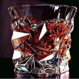 (Pack of 2) Diamond Crystal Glasses Set of 2 pcs- 300 ml Bar Glass for Whisky Cocktails, Glass Whisky Glass-image-7