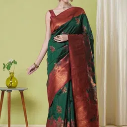 KAYOMMI Woven Design Zari Banarasi Saree-picture-19
