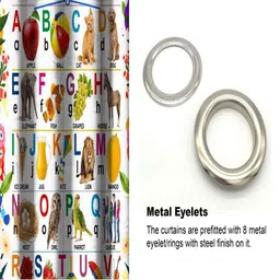 HOMEBREW FURNISHINGS White & Yellow Quirky Printed Door Curtains image 4