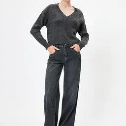 Koton Women Cable Knit Crop Pullover-image-11