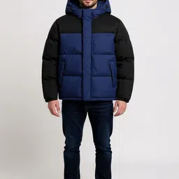 Mast & Harbour Men Hooded Colourblocked Puffer Jacket image 5