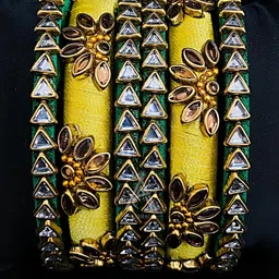 Ambal Green Brass Bangles-picture-40