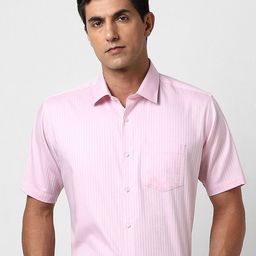 Van Heusen Men Spread Collar Textured Cotton Formal Shirt-picture-47