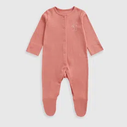 mothercare Girls Pack of 3 Cotton Printed Sleepsuit image 4