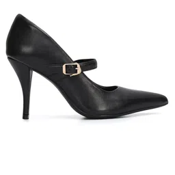 ROSSO BRUNELLO Leather Slim Heeled Pumps with Buckles-image-72