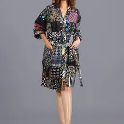 HANDICRAFT PALACE Women Patchwork Quilted Pure Cotton Long Bathrobe image 3