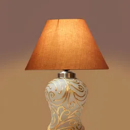 Aura Grey & Gold-Toned Frustum Shape Glass & Wooden Table Lamp image 4