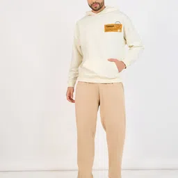 Styli Cream-Coloured Jurassic Park Printed Hooded Oversized Pure Cotton Sweatshirt image 3