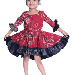 Wish little Girls Floral Gathered Tiered A-Line Dress-image-56