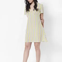 TAGVE Women Polyester Striped A-Line Mini Dress-picture-25
