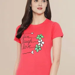 Metronaut Women Typography Printed Round Neck Cotton T-shirt-picture-35