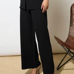 SASSAFRAS Women Slim Fit High-Rise Trousers image 5