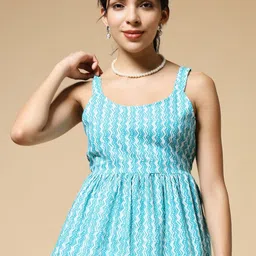 Istyle Can Women Striped Printed Cotton Top-image-60