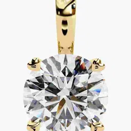 VALANOVA 925 Sterling Silver Gold Plated 0.50 Cts Diamond Studded Pendant - 0.65 gm image 4