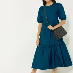 Raiyani Fashion Round Neck Fit & Flare Midi Dress-image-84