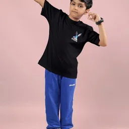 WEARDUDS Kids Tiny Toon Printed Pure Cotton T-Shirt With Joggers-image-48