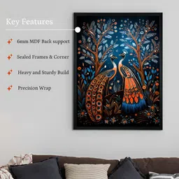 SOWPEACE Blue & Orange 1 Piece Canvas Other Wall Paintings image 2