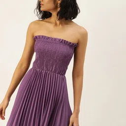 Moda Rapido Women Off-Shoulder Crepe Fit & Flare Mini Dress-picture-36