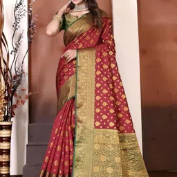 jayant creation Red Art Silk Barasi Sarees-image-40