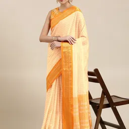 DIVASTRI Checked Zari Saree-image-9