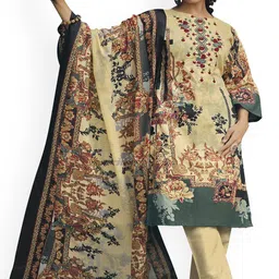 DRAVINAM Trends Floral Printed Zari Pure Cotton Unstitched Dress Material-picture-11