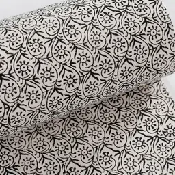 Myntra Elegant Homes Charcoal Grey & Cream-Colored Floral Printed Pure Cotton Table Runner image 3