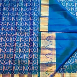 you shop we ship Ethnic Motifs Zari Art Silk Handloom Kanjeevaram Saree image 3