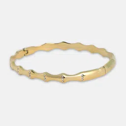 SOHI Gold-Plated Artificial Stones Studded The Bijou-Wave Bangle-Style Bracelet image 5