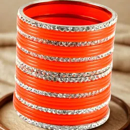 Vidhya Kangan Set of 26 Stone Studded Acrylic-Brass Bangles image 3