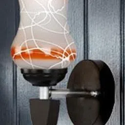 1ST TIME Orange & White Pack of 4 Glass Traditional Cylinder Shaped Wall Lamp image 2
