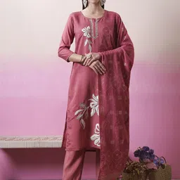 KALINI Women Embroidered A-Line Kurta Set image 5