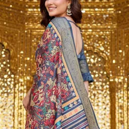 ZAMUNA Ethnic Motifs Zari Silk Blend Bhagalpuri Saree image 2