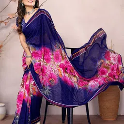 Moda Rapido Floral Printed Saree image 4
