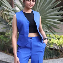 in any manner Solid Women Waistcoat image 3