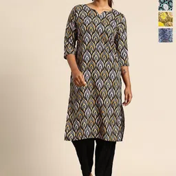 KETAKI FASHION Women Pack of 4 Geometric Printed Daily Straight Kurtas-picture-39