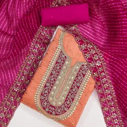 Rangtulika Ethnics Embroidered Unstitched Dress Material-image-66