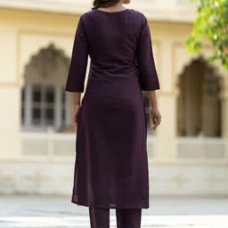 KALINI Women Ethnic Motifs Embroidered Thread Work Kurta with Trousers & With Dupatta image 5