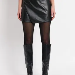 zastraa Women Solid Skorts Black Skirt-picture-11